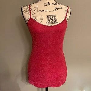 Express NWT Deep Red Sparkling Top
